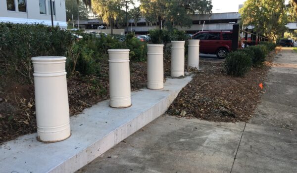 Bollards Installed On Side Walk