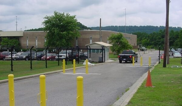 Bollards Near Security Booth