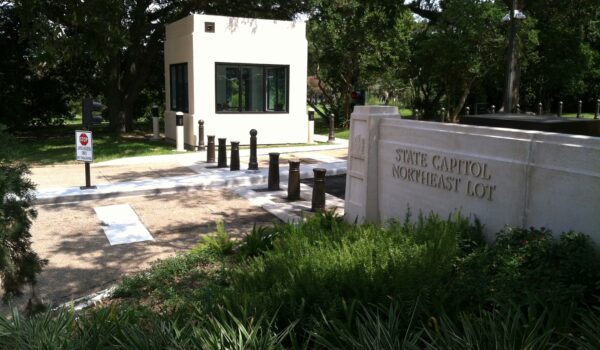 Retractable Bollards Outside Of State Capitol Building