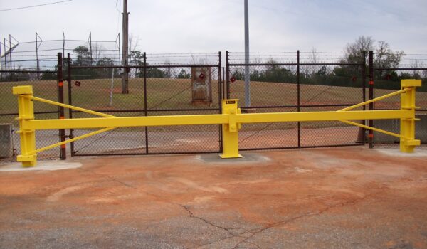 Beam Barriers Installed Outside Of Baseball Field