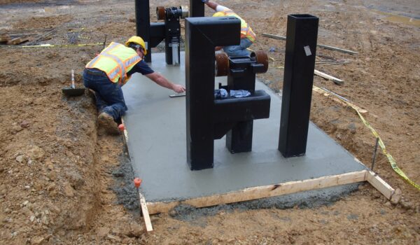 Crash Beam Barriers Being Installed