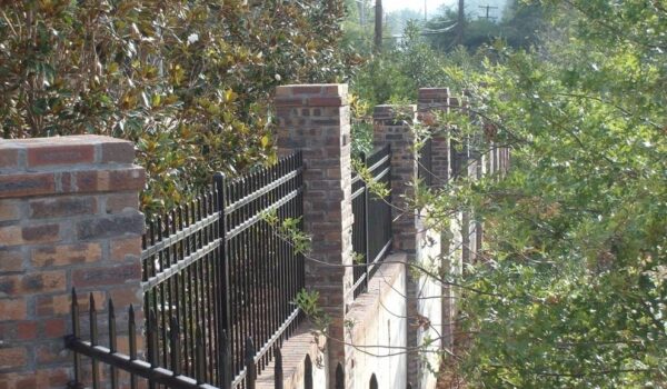 Ornamental Fencing With Brick Separators