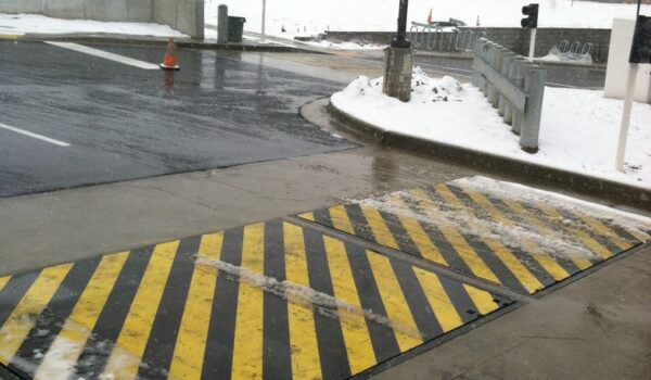 Wedge Barriers In The Snow