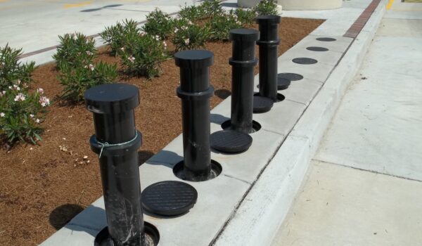 Bollards Along Road