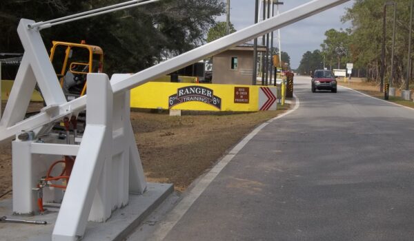 Drop Arm Barriers Outside Of Ranger Training Facility