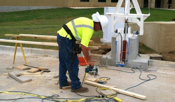 Beam Barriers Being Installed