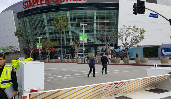 Portable Barrier Outside Of Staples Center