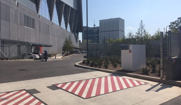 Larger Barriers Outside Of Mercedes-Benz Stadium