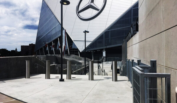 Bollards In Front Of Mercedes-Benz Stadium